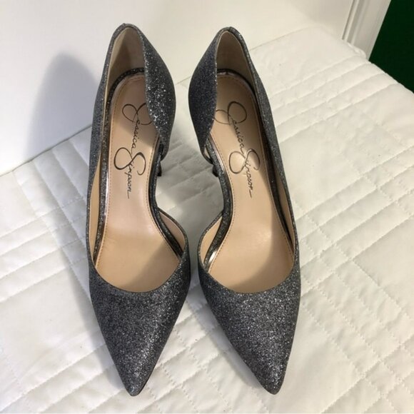 Jessica Simpson Claudette Alloy Glitter Pump Size 6.5M - Picture 2 of 10
